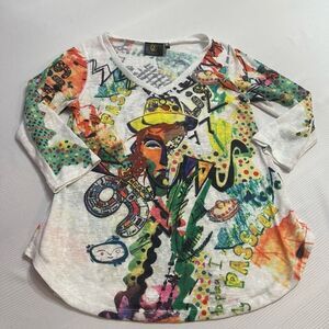 Vecceli Italy Art To Wear Top Blouse Size Small